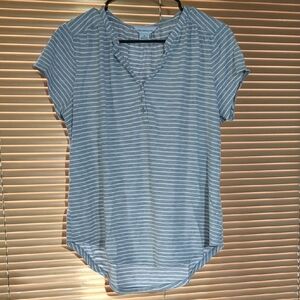 Casual Striped Gray Top